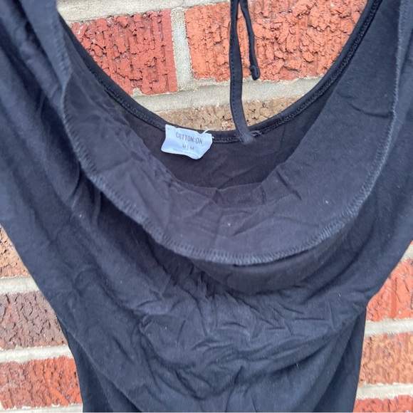 Cotton On Black Plunge Ruched Sleeveless Open Back Tank Top Jacket - Picture 2 of 2